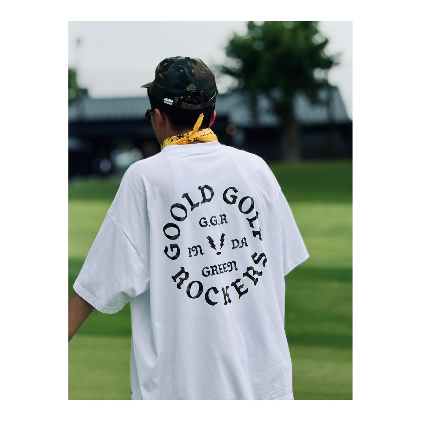 OG LOGO CAMO PREMIUM COTTON DROW FIT TEE BLACK
