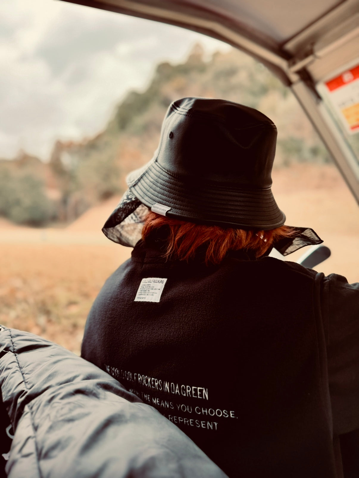 PU LEATHER BUCKET HAT BLACK