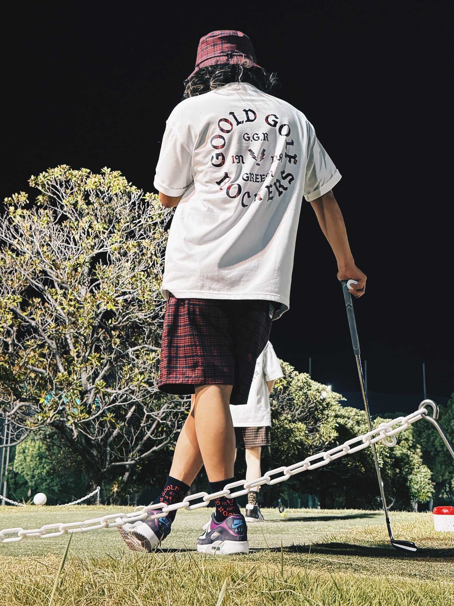 OG LOGO CHECK TEE GRAY
