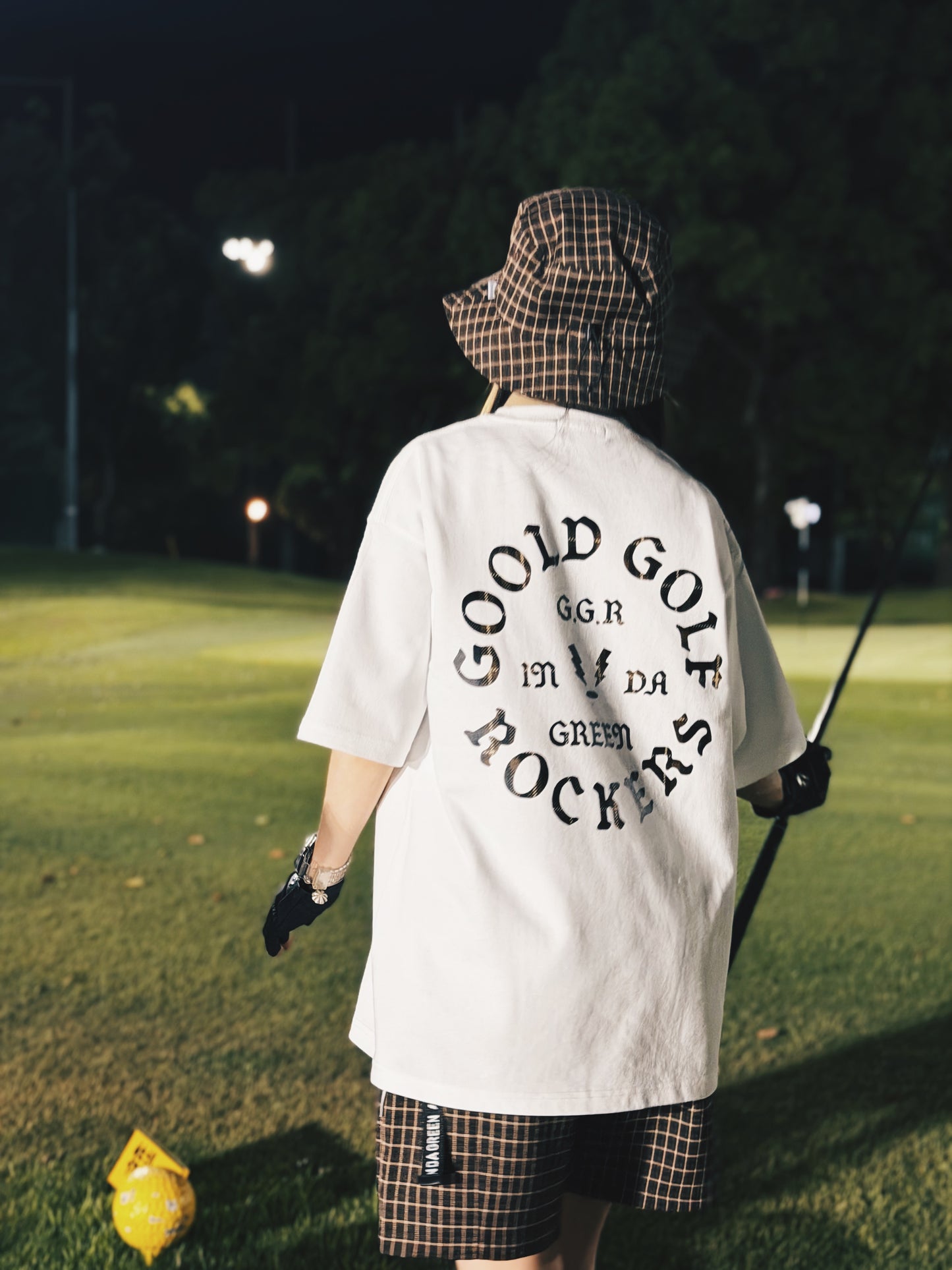 OG LOGO CHECK TEE GRAY