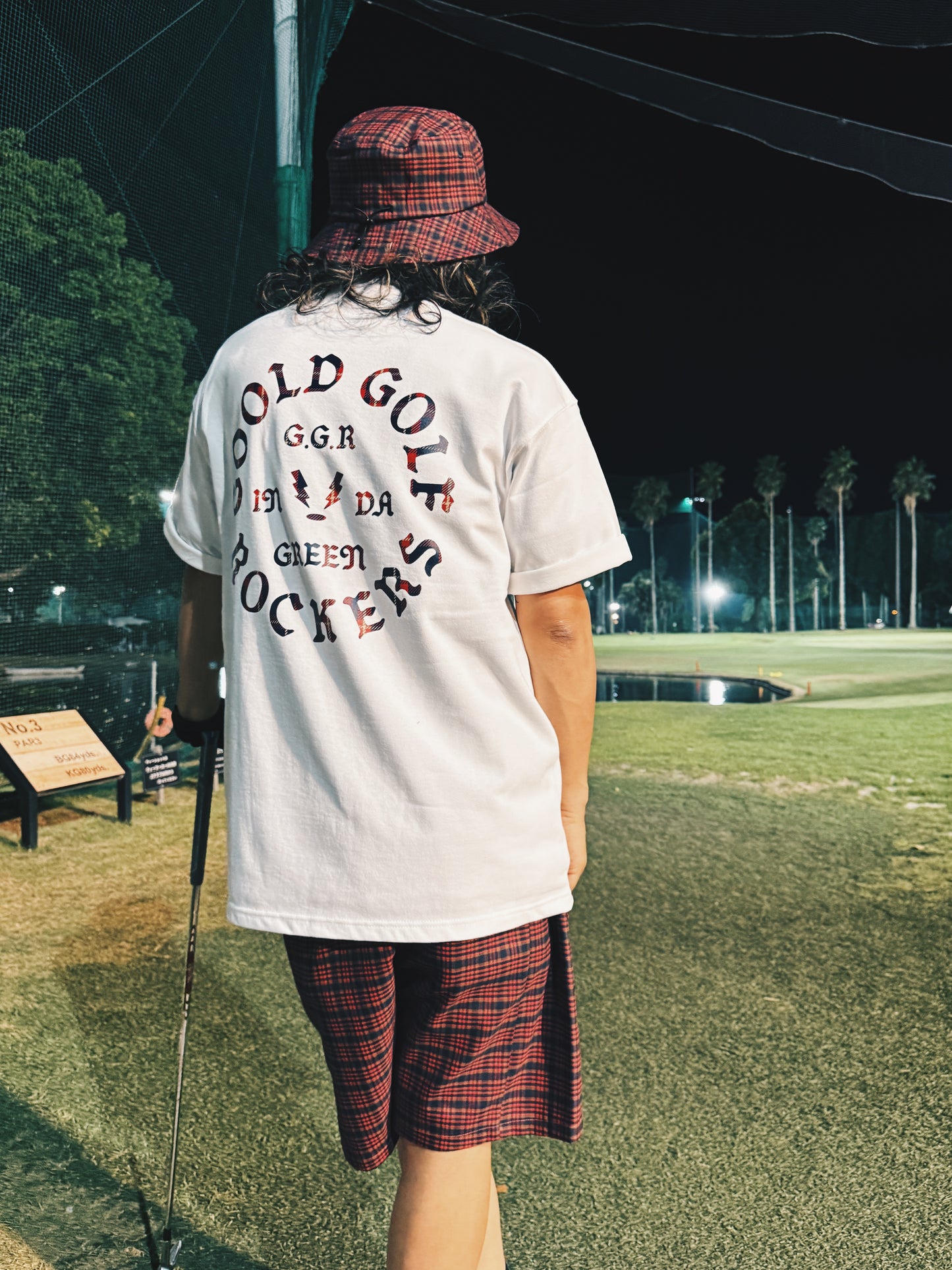 OG LOGO CHECK TEE GRAY