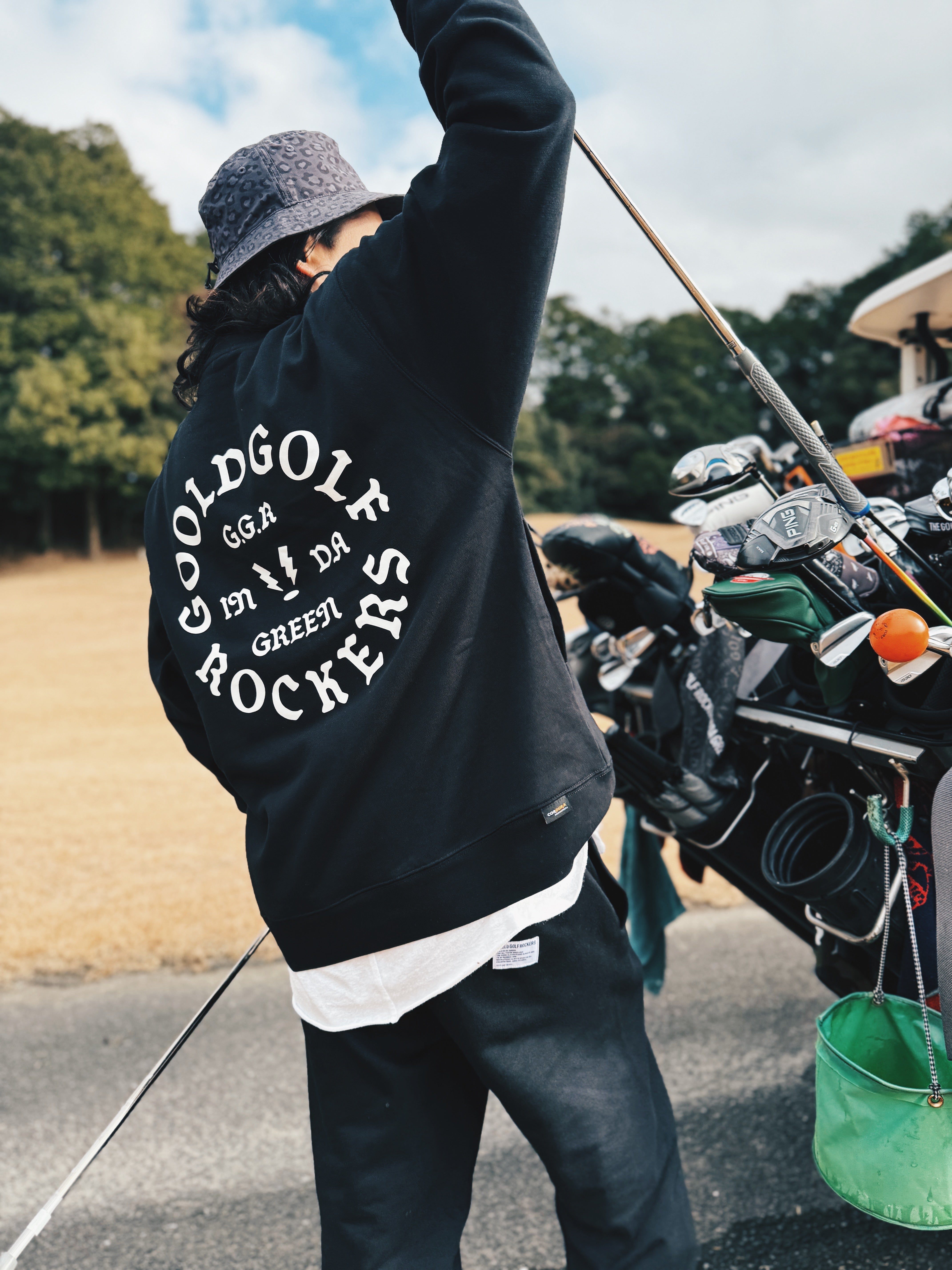 OG LOGO CORDURA®︎ CREW NECK SWEAT BLACK – GOOLD GOLF ROCKERS