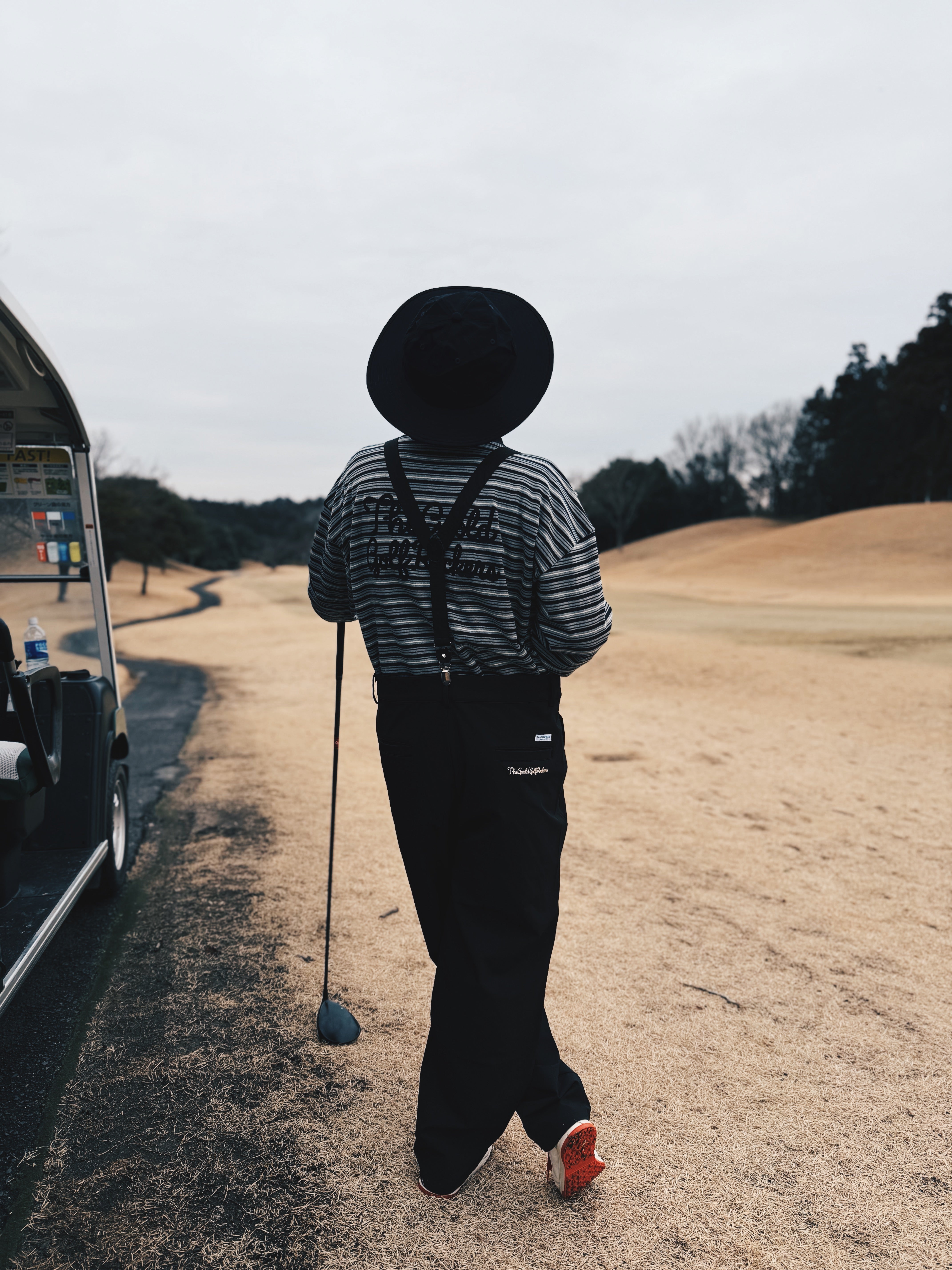 COTTON LONG BRIM HAT BLACK – GOOLD GOLF ROCKERS