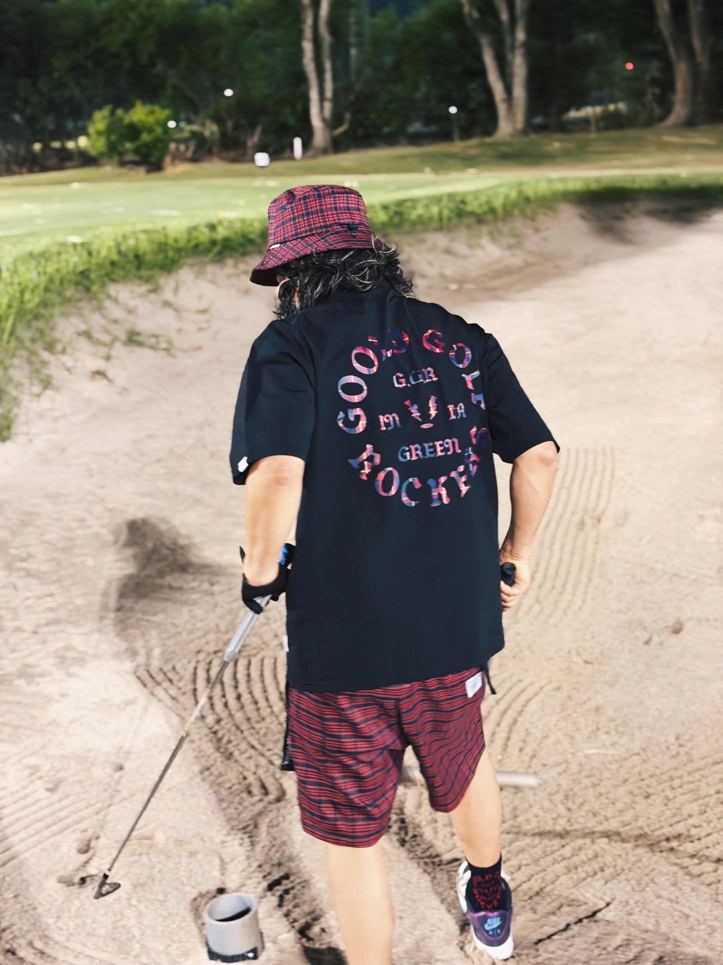 OG LOGO CHECK UL-DRA MOCK NECK TEE GRAY