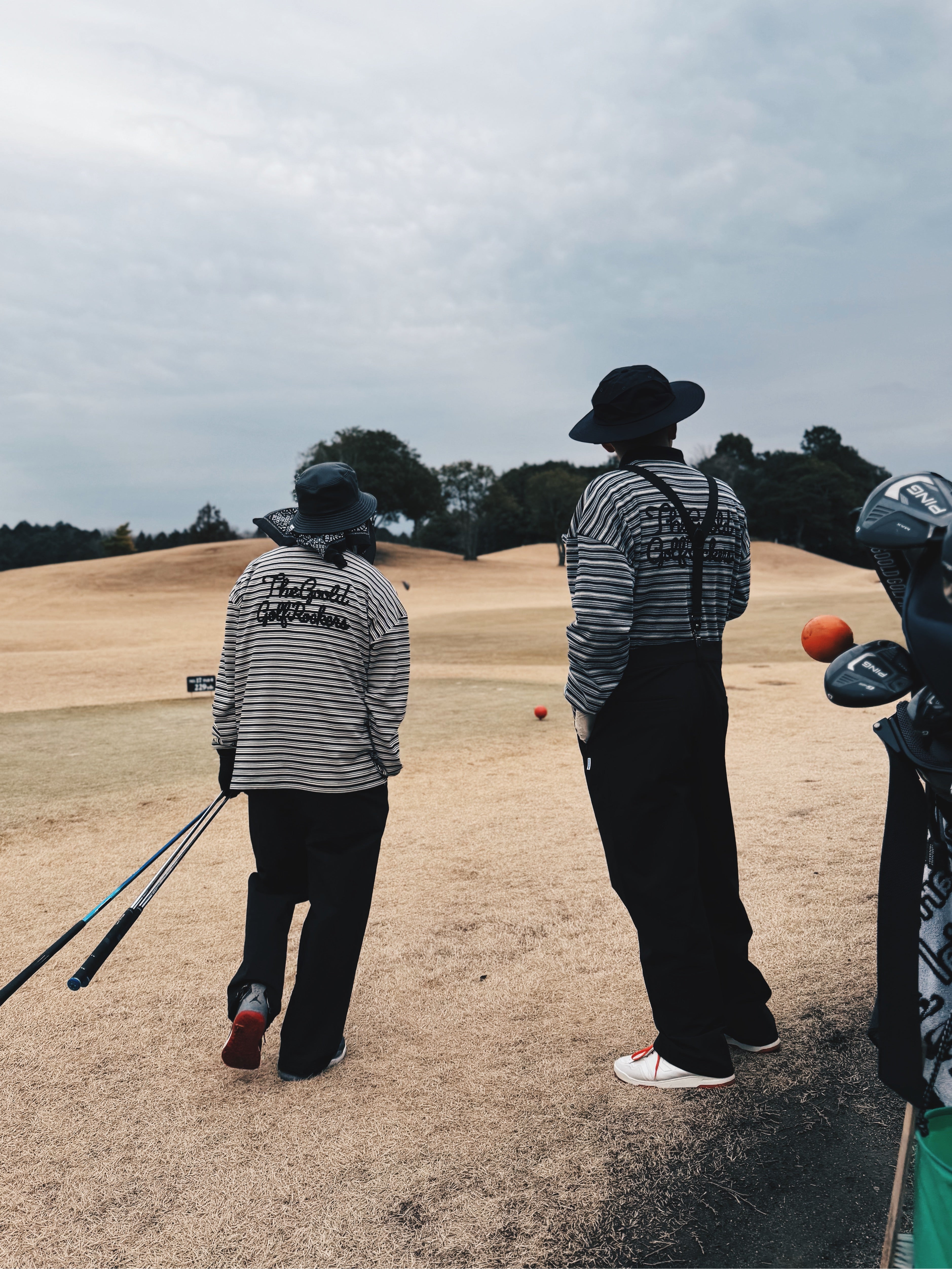 AIRY STRETCH BORDER L/S POLO NAVY – GOOLD GOLF ROCKERS