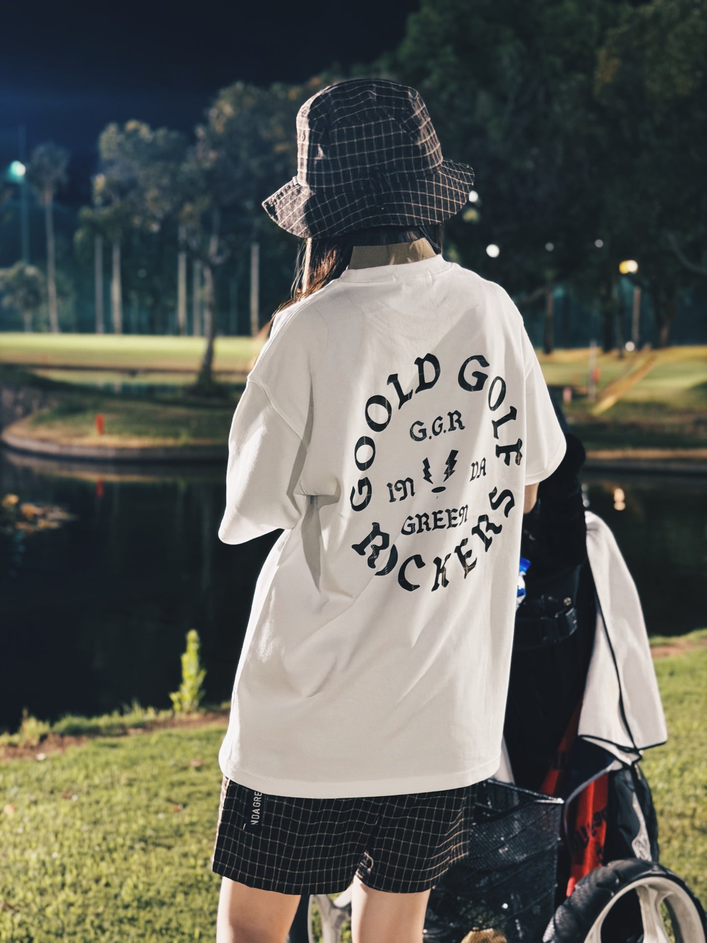 OG LOGO CHECK TEE GRAY