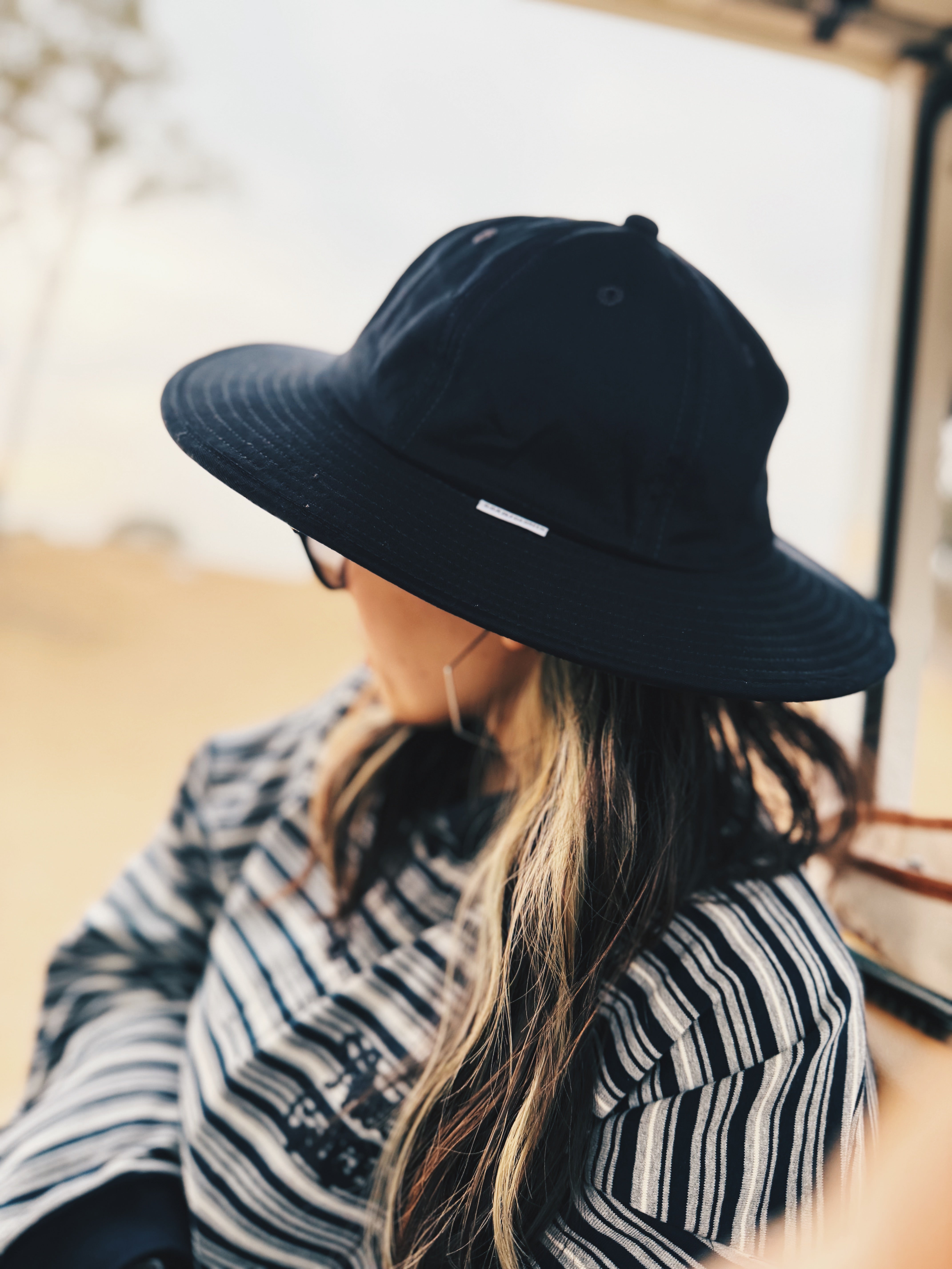 COTTON LONG BRIM HAT BLACK – GOOLD GOLF ROCKERS