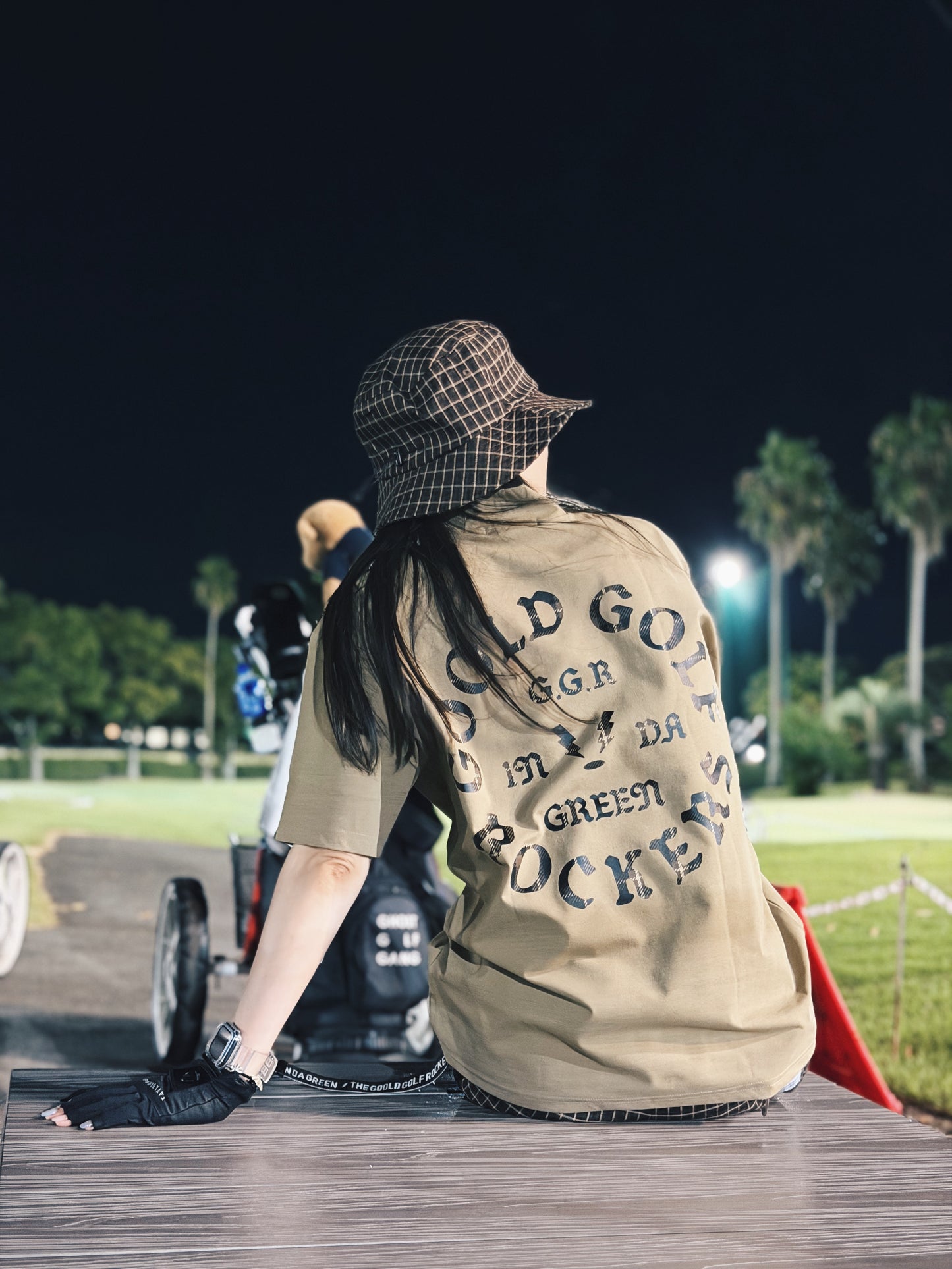 OG LOGO CHECK UL-DRA MOCK NECK TEE GRAY