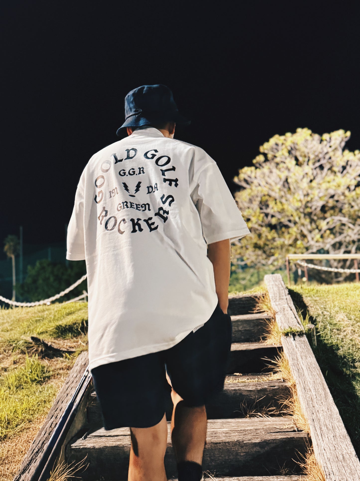 OG LOGO CHECK TEE GRAY