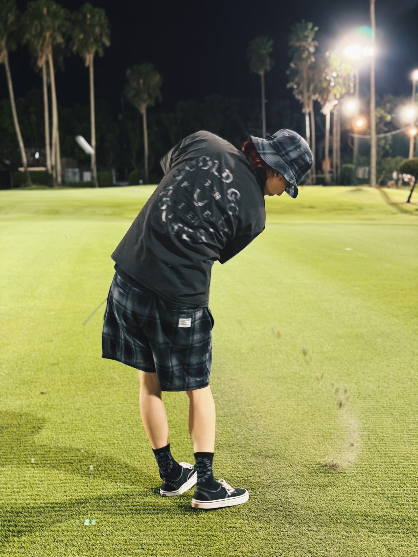 OG LOGO CHECK UL-DRA MOCK NECK TEE GRAY