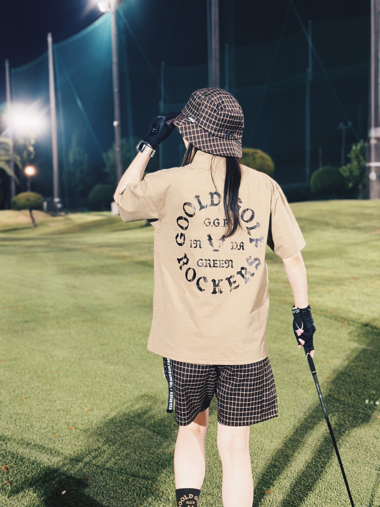 OG LOGO CHECK UL-DRA MOCK NECK TEE GRAY