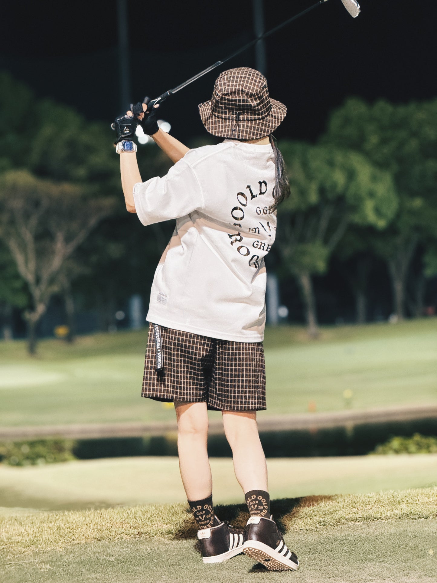OG LOGO CHECK TEE GRAY