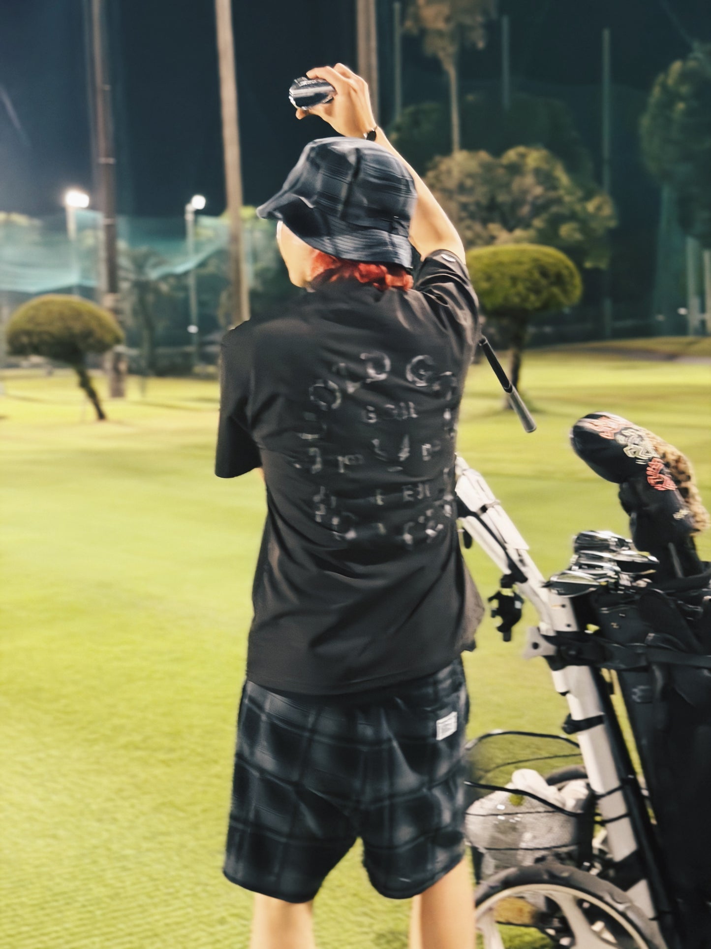 OG LOGO CHECK UL-DRA MOCK NECK TEE GRAY