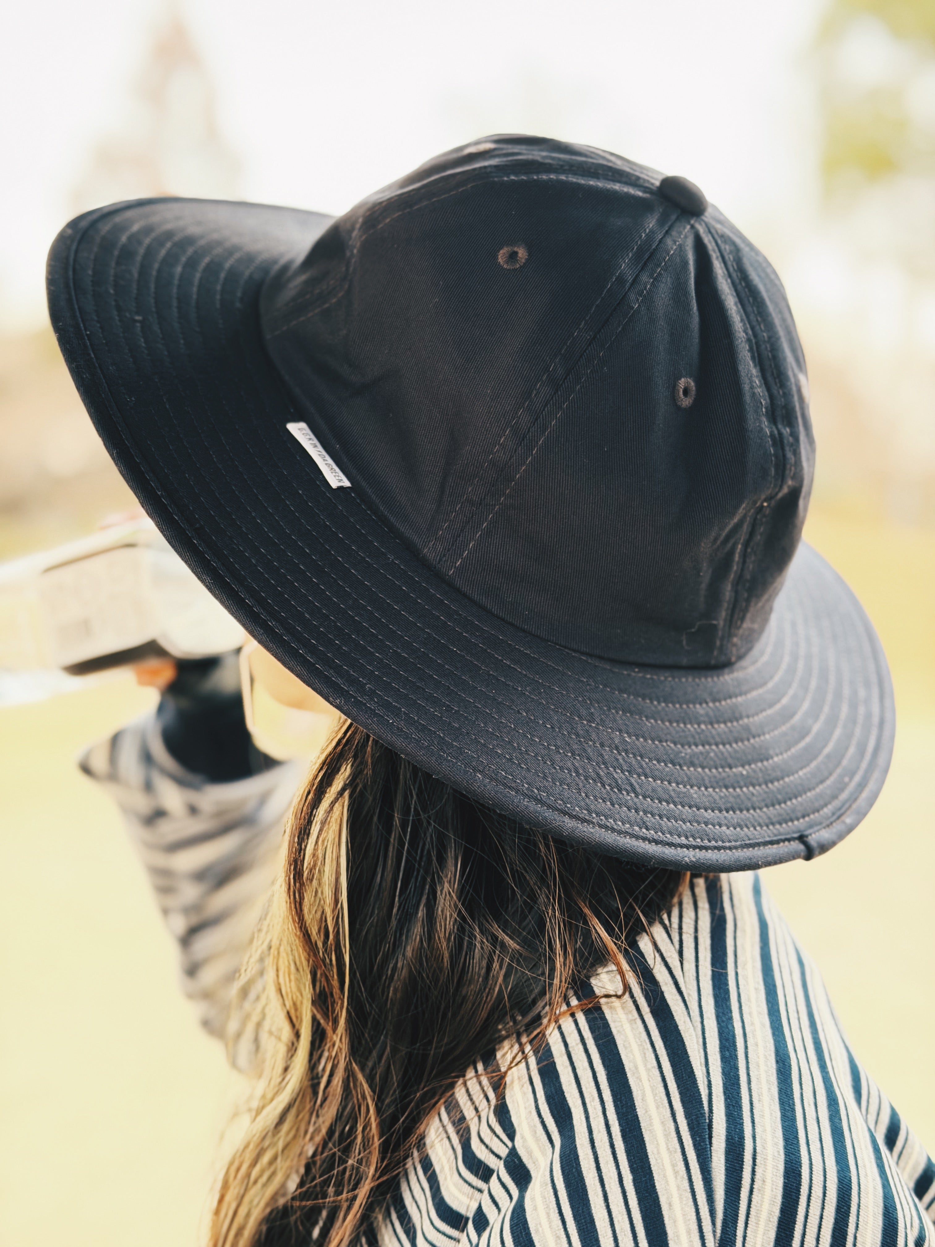 COTTON LONG BRIM HAT BLACK – GOOLD GOLF ROCKERS