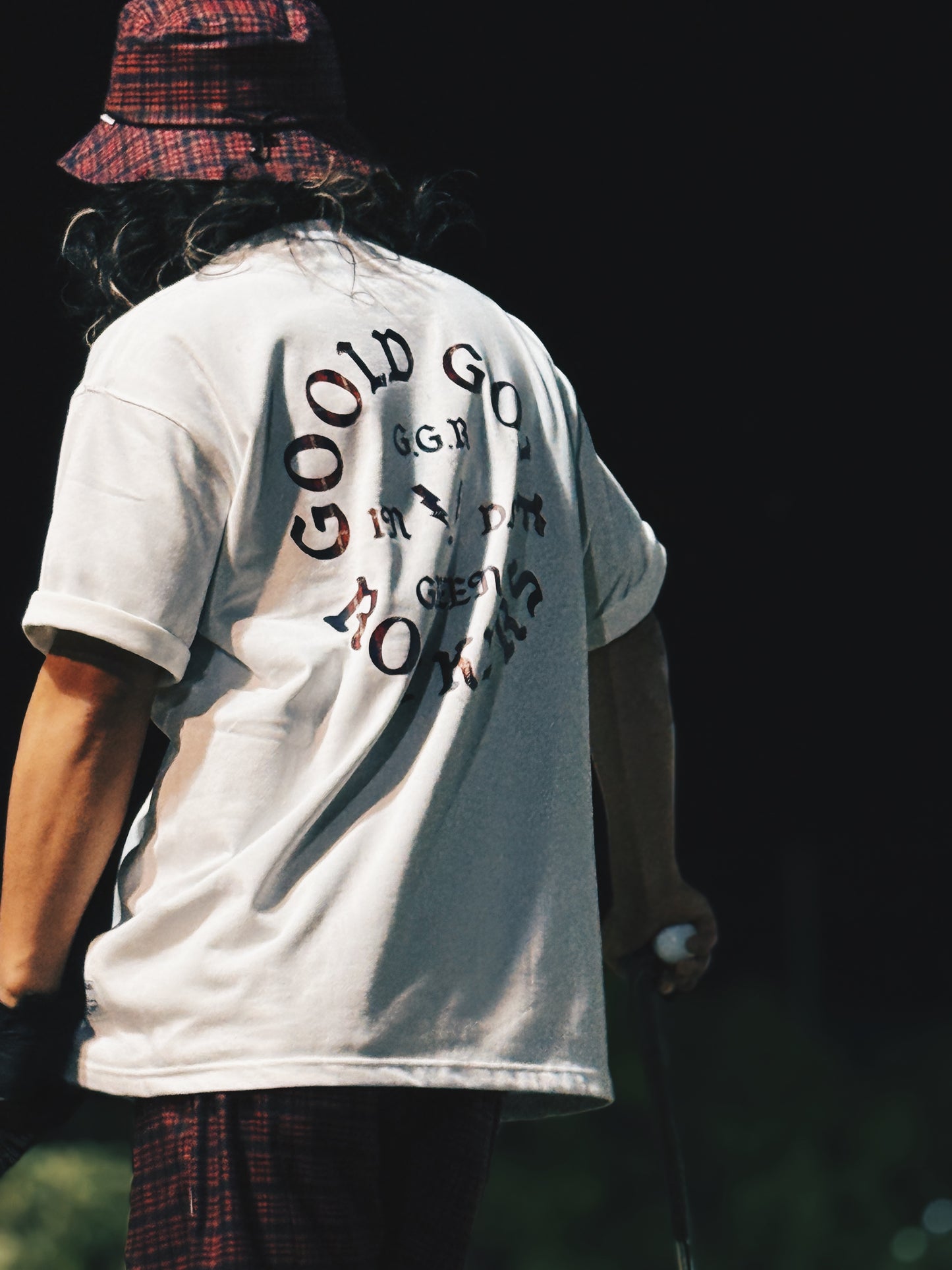 OG LOGO CHECK TEE GRAY