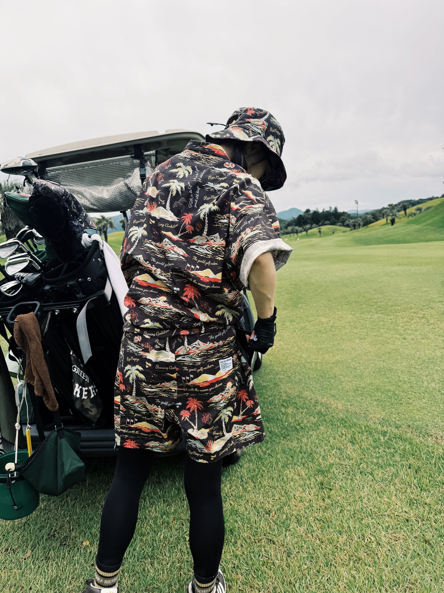 "THE GOLF OF GGR" ALOHA STRETCH SHIRT "WHITE"