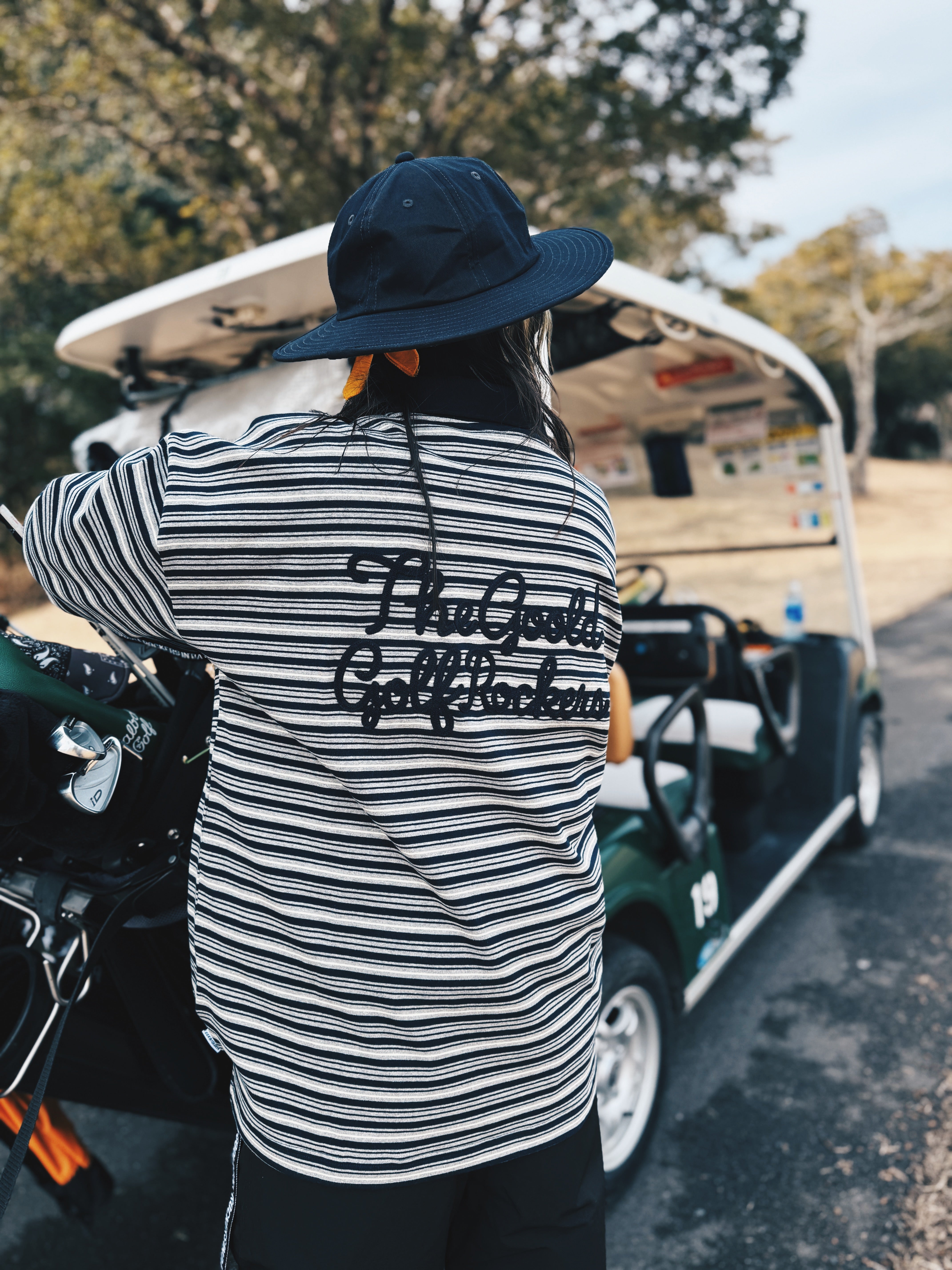 COTTON LONG BRIM HAT BLACK – GOOLD GOLF ROCKERS