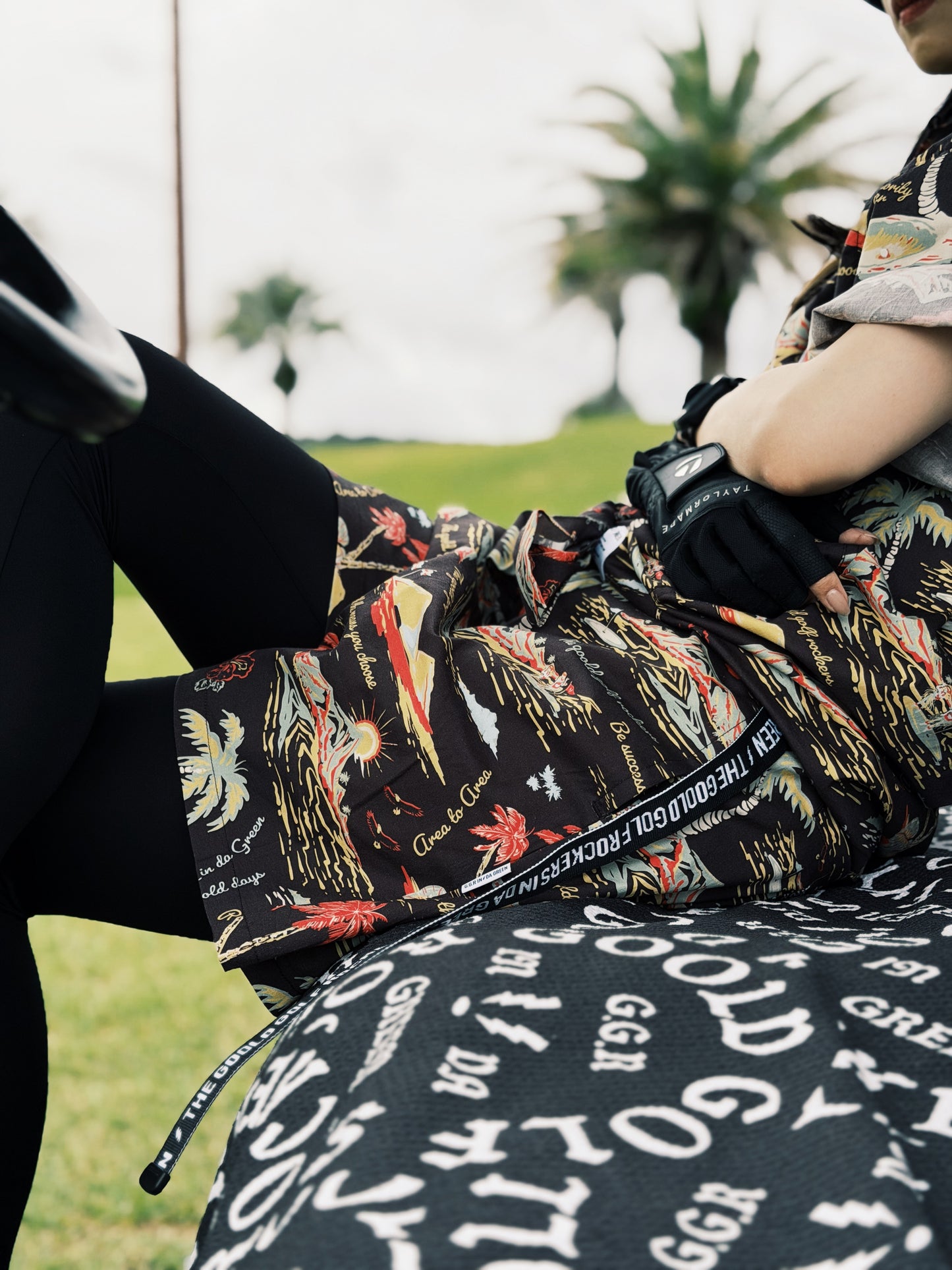 "THE GOLF OF GGR" ALOHA STRETCH SHIRT "WHITE"
