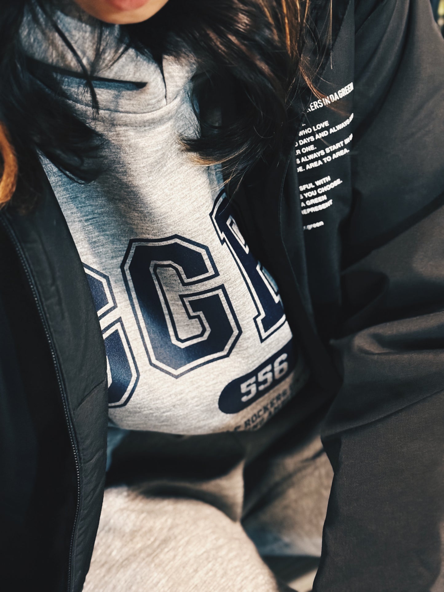 VARSITY DOUBLE KNIT HOODIE NAVY