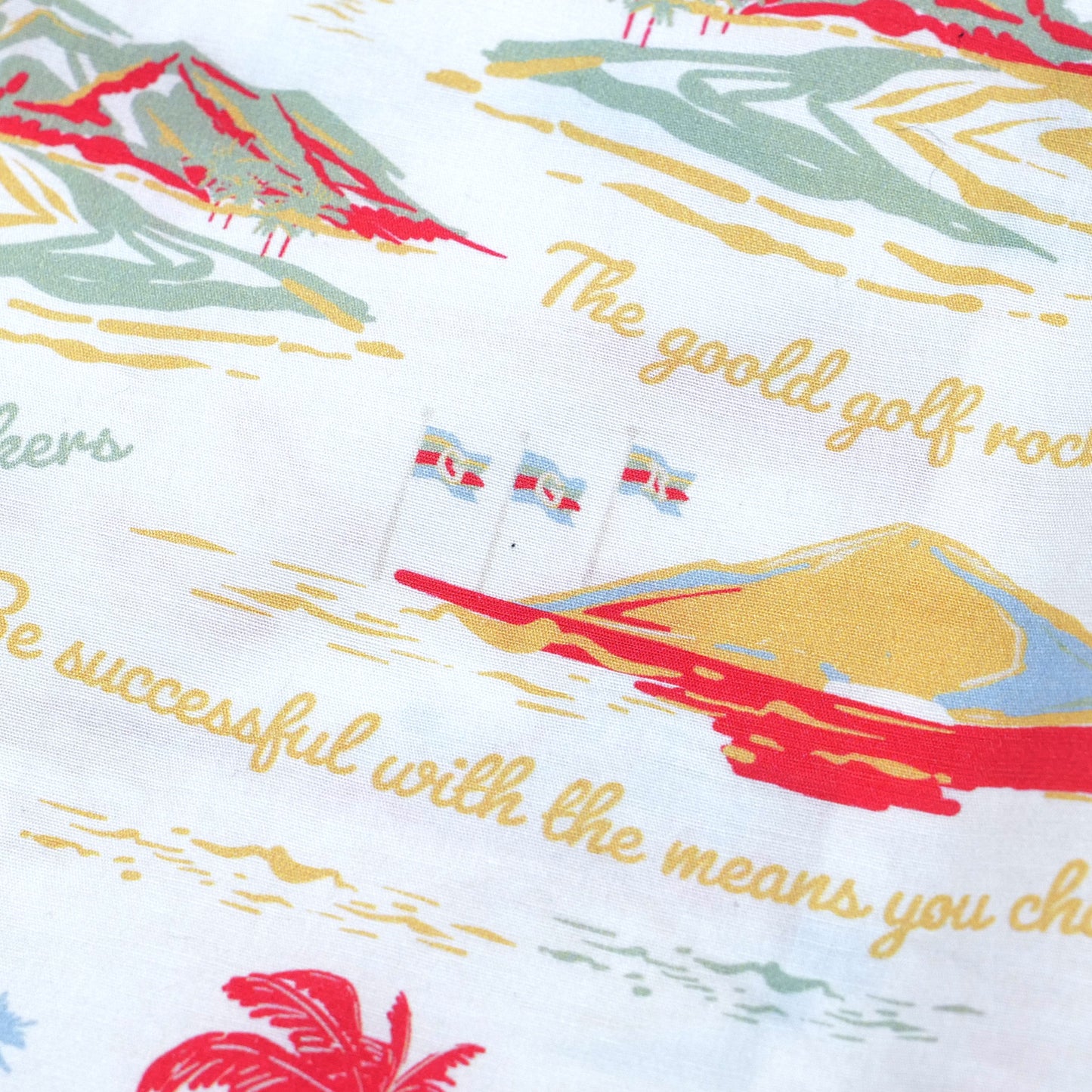 "THE GOLF OF GGR" ALOHA STRETCH SHIRT "WHITE"