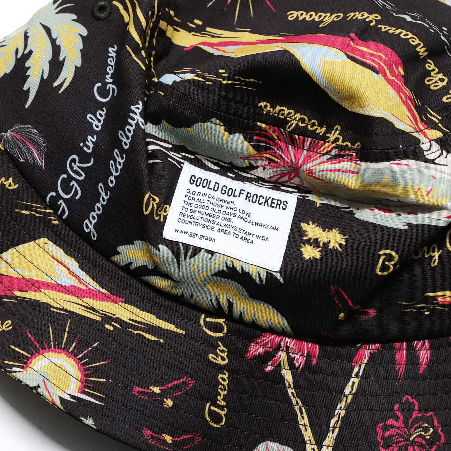 "THE GOLF OF GGR" ALOHA BUCKET HAT "BLACK"