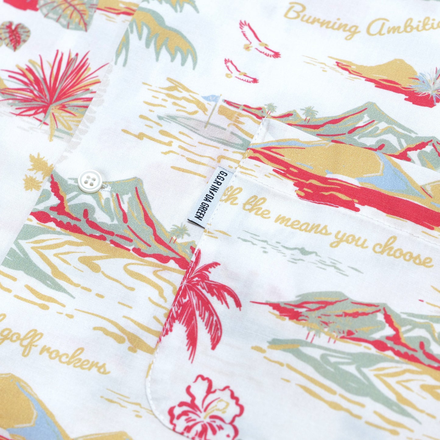 "THE GOLF OF GGR" ALOHA STRETCH SHIRT "WHITE"