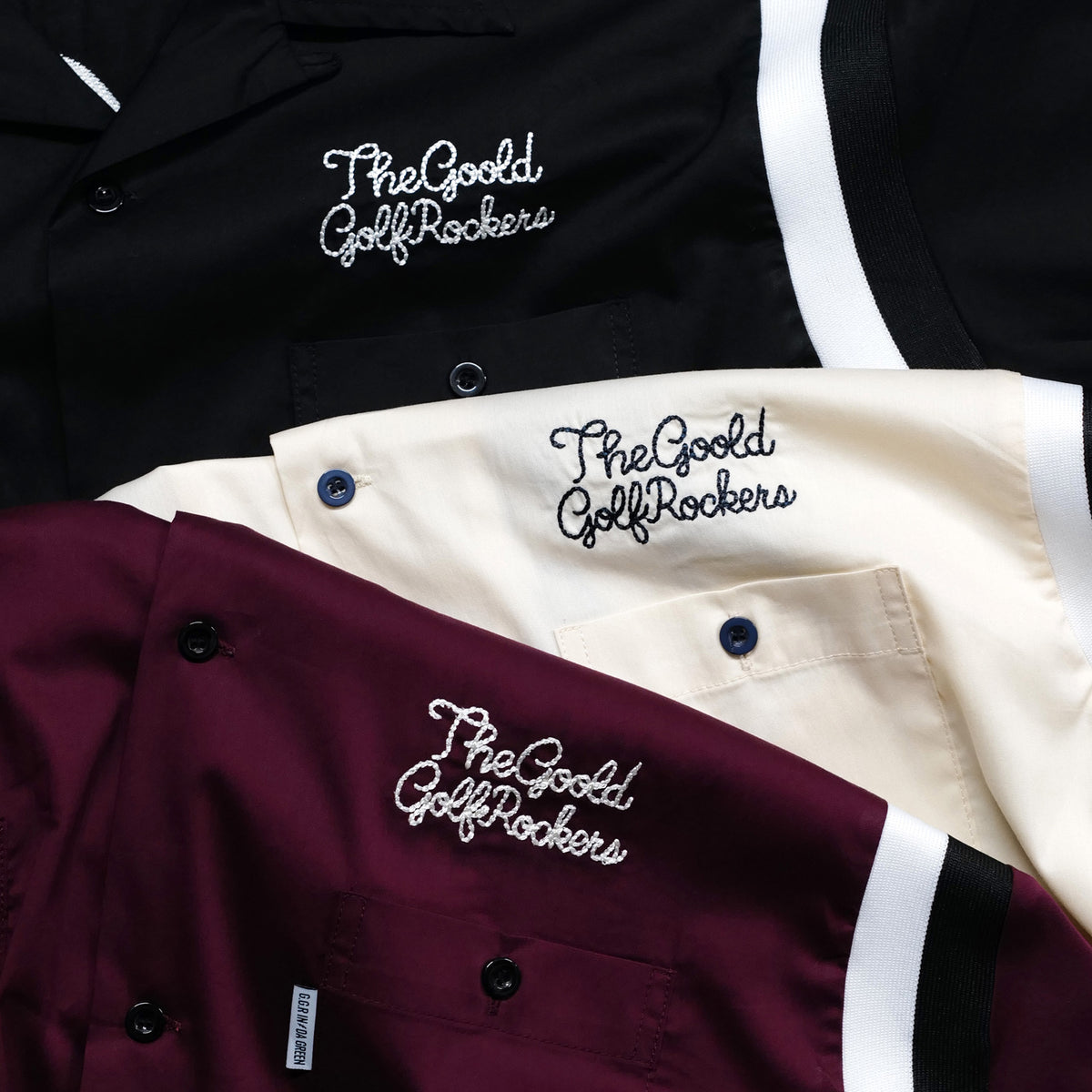 BALLIN' LOGO STRETCH BOWLING SHIRTS "BURGUNDY"