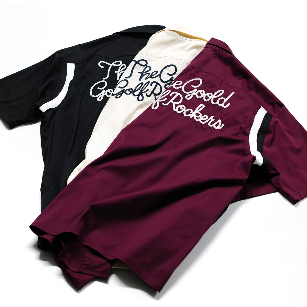 BALLIN' LOGO STRETCH BOWLING SHIRTS "BURGUNDY"
