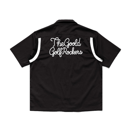 BALLIN' LOGO STRETCH BOWLING SHIRTS "BLACK"