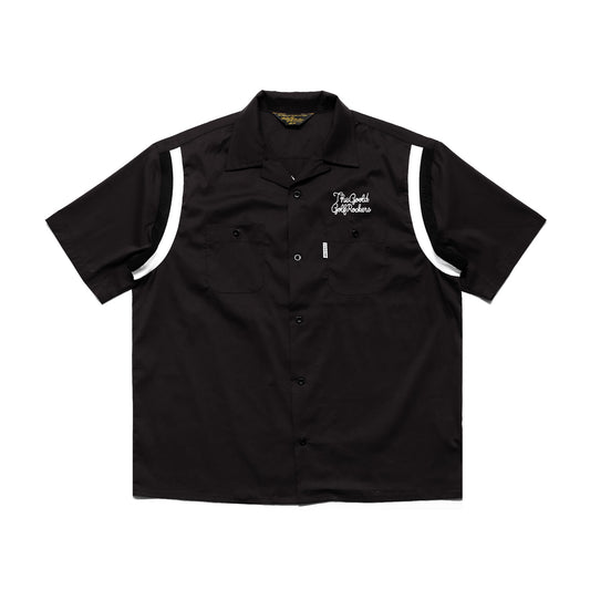 BALLIN' LOGO STRETCH BOWLING SHIRTS "BLACK"