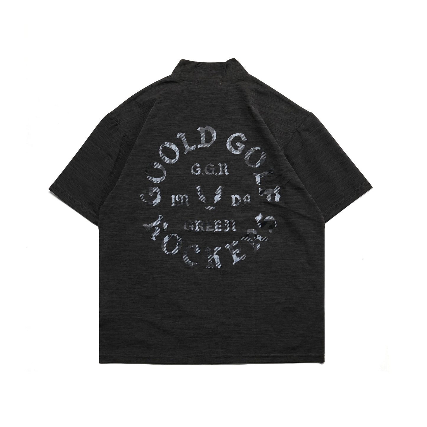 OG LOGO CHECK UL-DRA MOCK NECK TEE GRAY