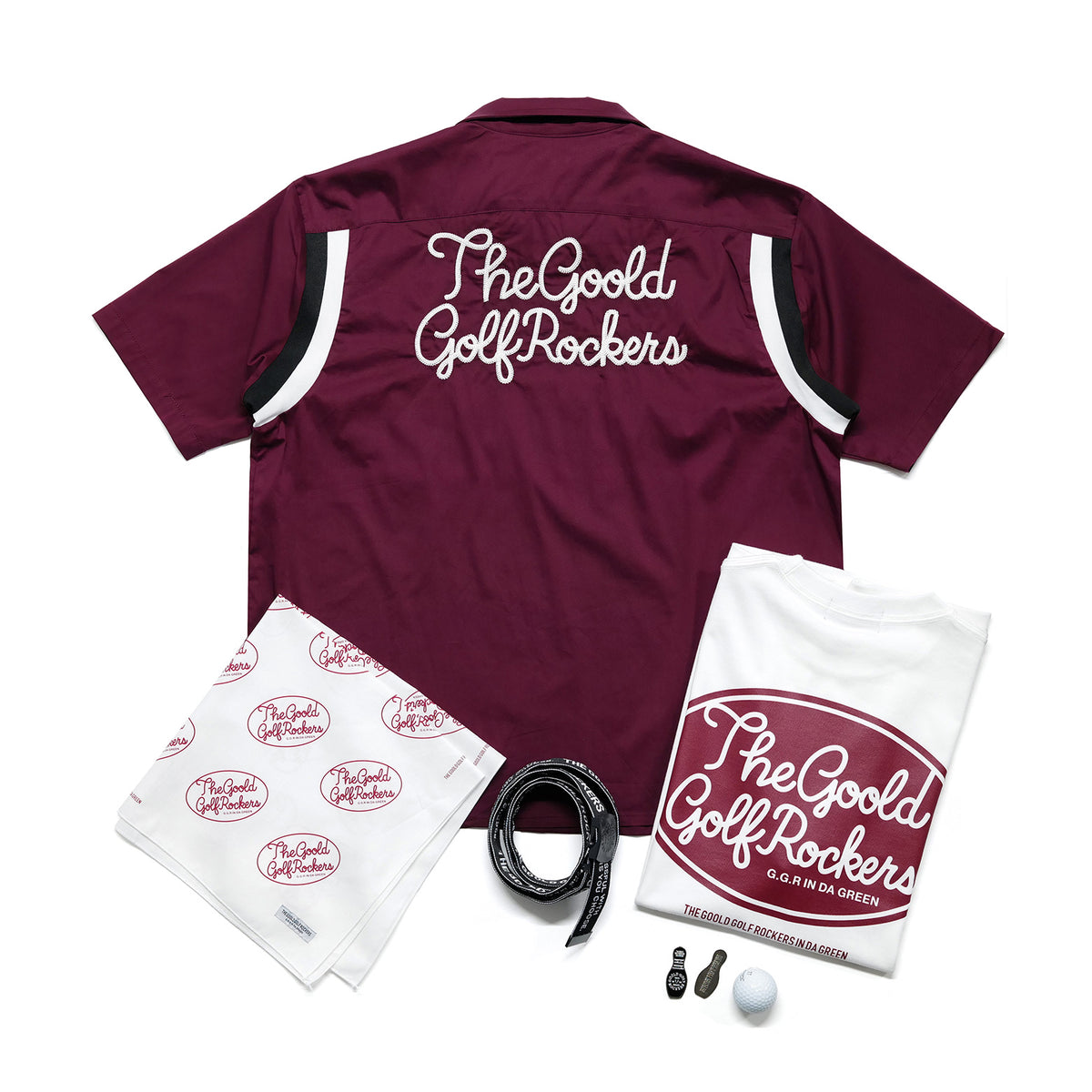 BOWLING SHIRTS & TEE SET ”BURGUNDY”