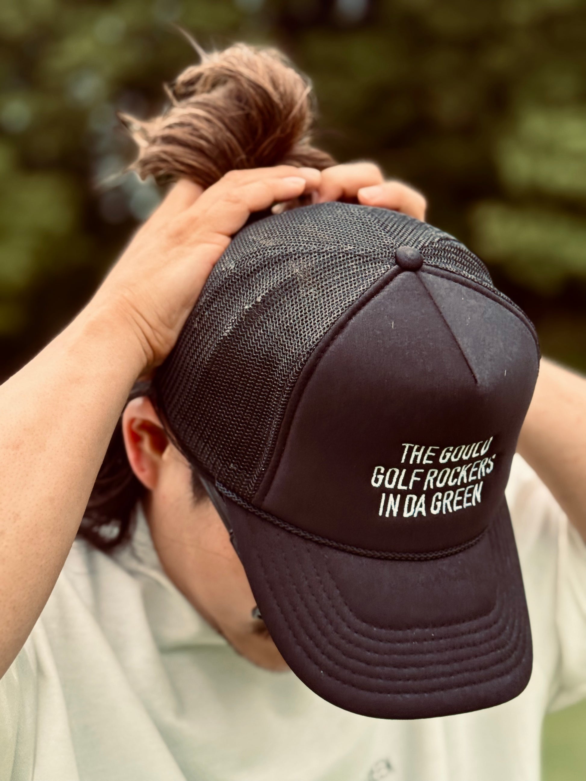 TEAM LOGO HIGH CROWN MESH CAP NAVY – GOOLD GOLF ROCKERS