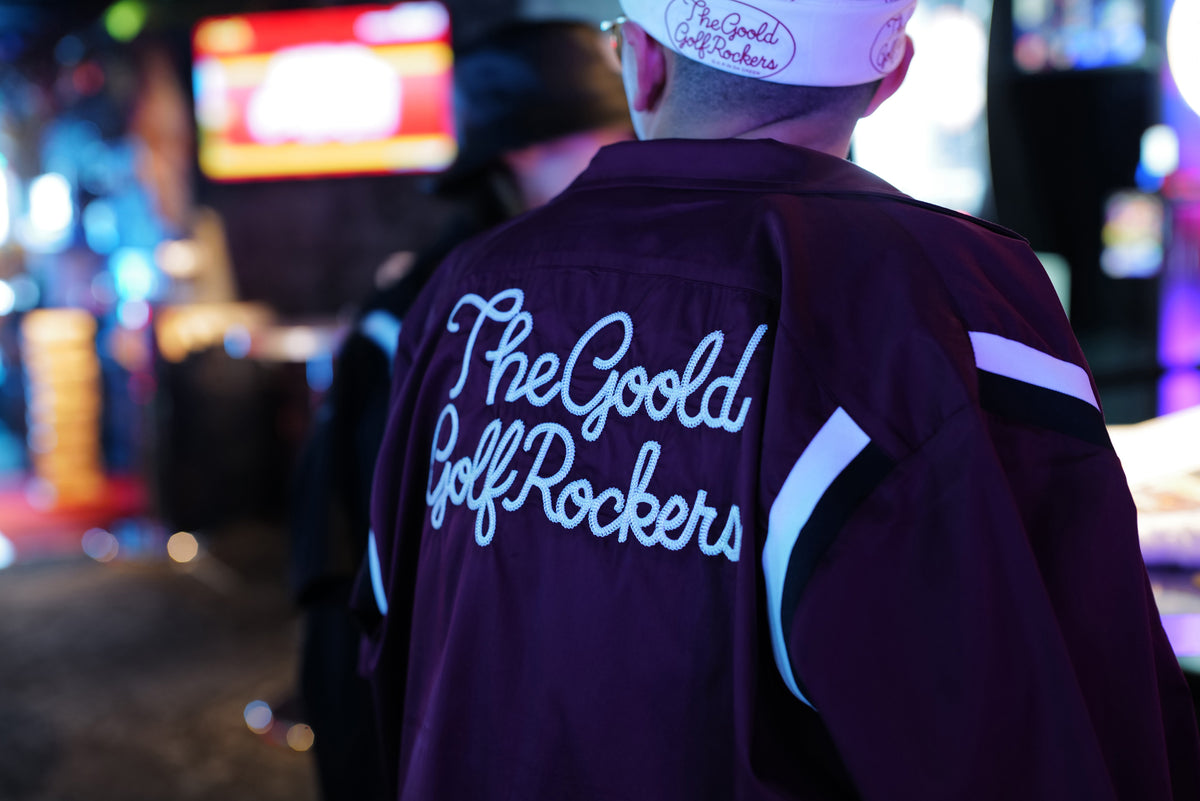 BALLIN' LOGO STRETCH BOWLING SHIRTS "BURGUNDY"