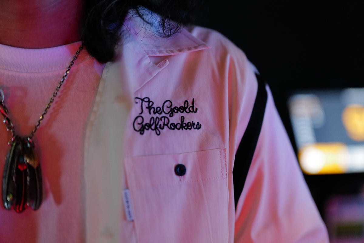 BALLIN' LOGO STRETCH BOWLING SHIRTS "BURGUNDY"