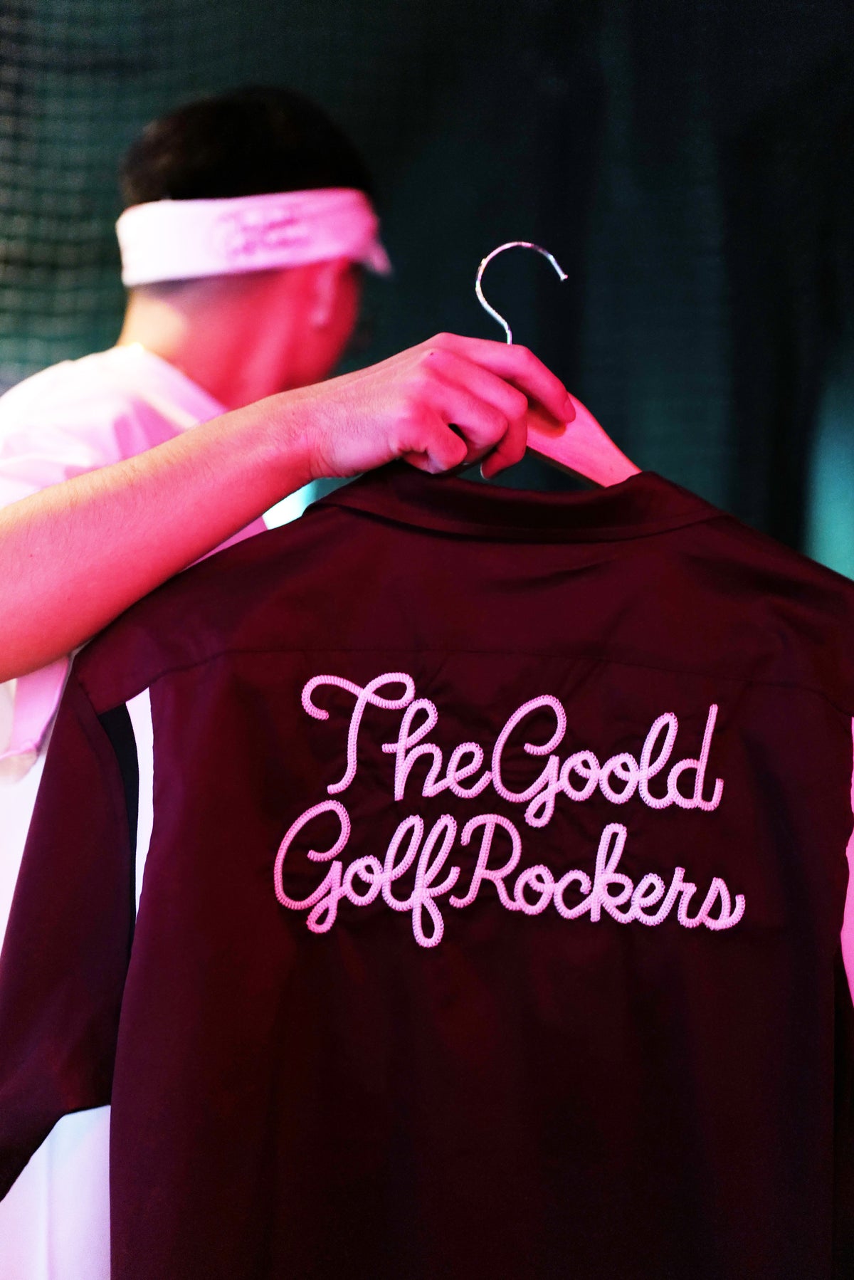 BALLIN' LOGO STRETCH BOWLING SHIRTS "BURGUNDY"