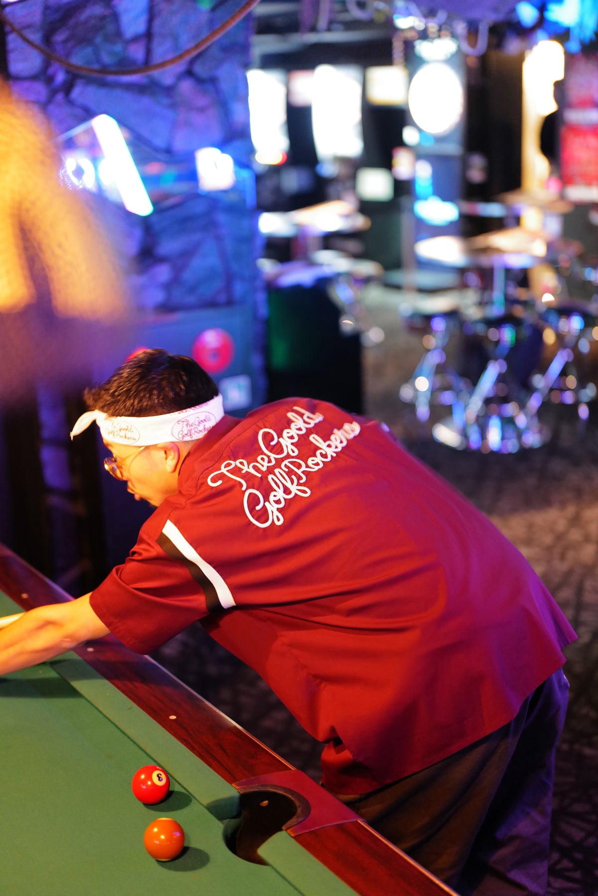 BALLIN' LOGO STRETCH BOWLING SHIRTS "BURGUNDY"