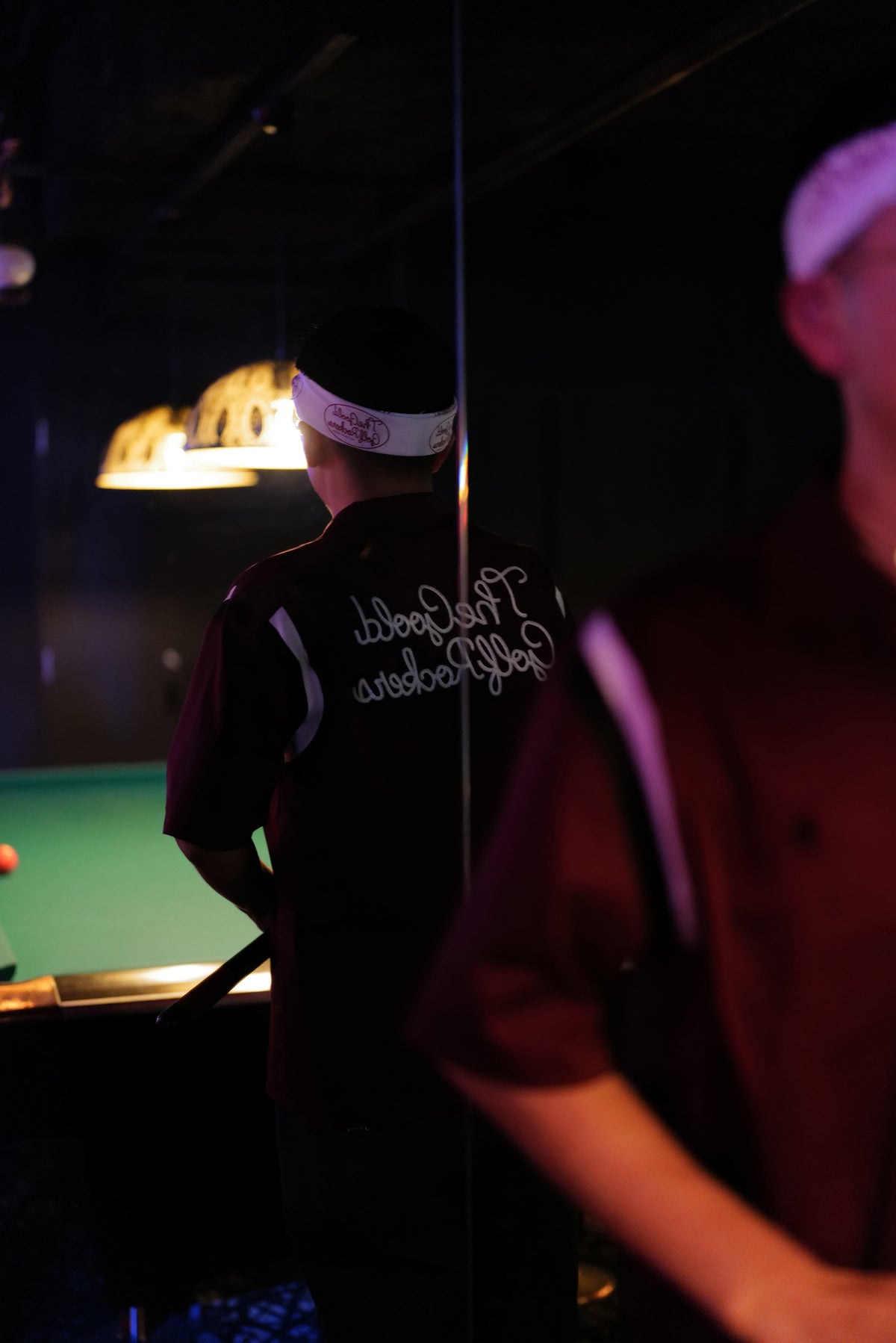 BALLIN' LOGO STRETCH BOWLING SHIRTS "BURGUNDY"