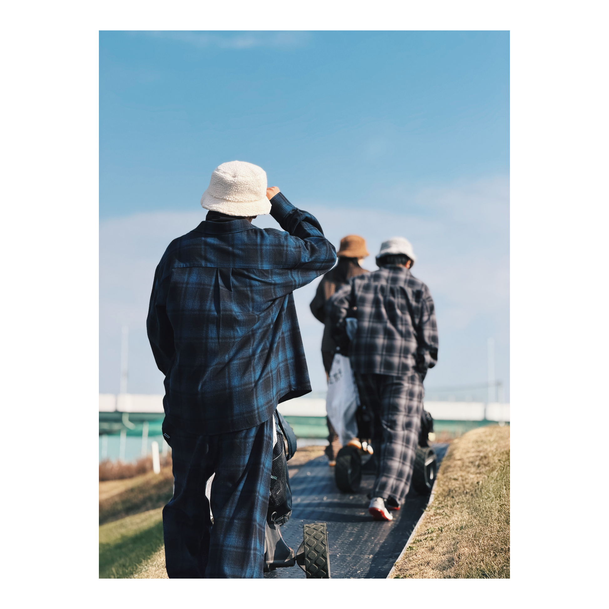 PREMIUM FLANNEL CHECK 2 TUCK EAZY PANTS NAVY – GOOLD GOLF ROCKERS