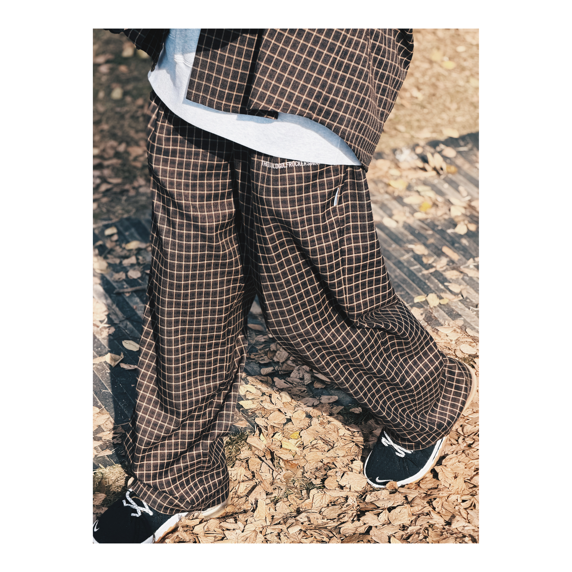 PREMIUM FLEX CHECK 2 TUCK EAZY PANTS BROWN – GOOLD GOLF ROCKERS