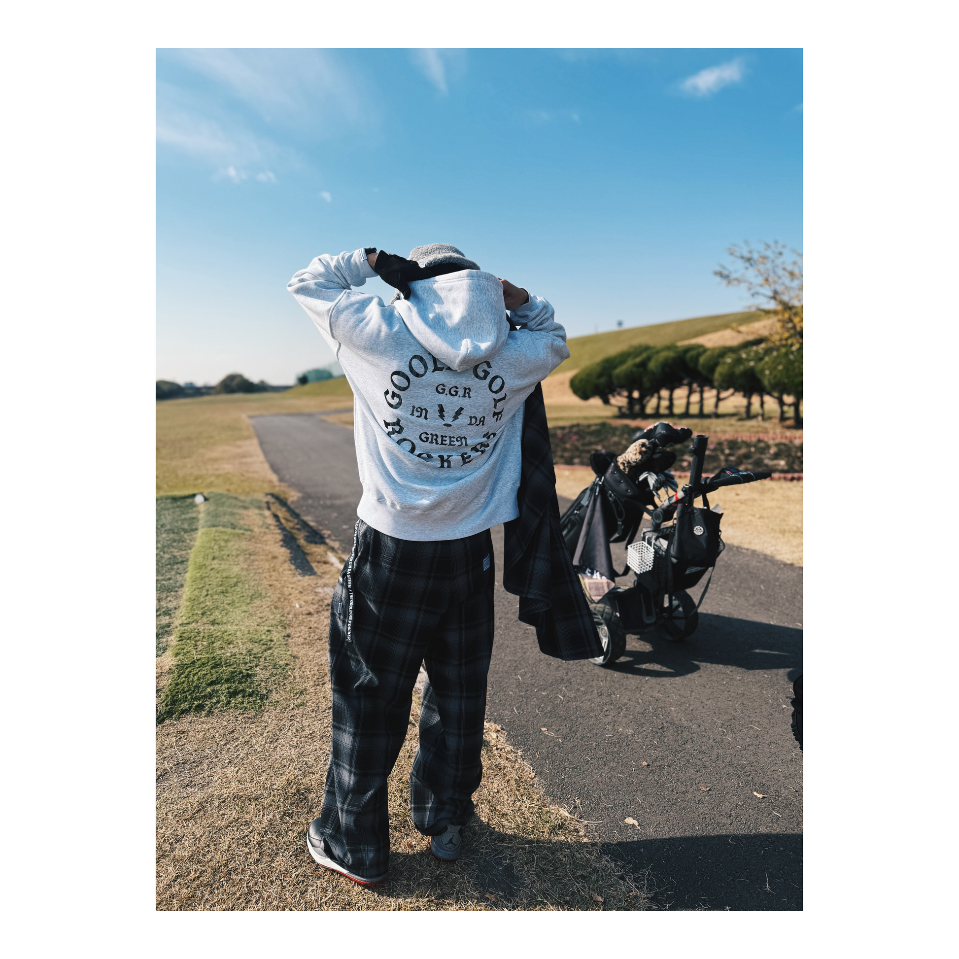 PREMIUM FLANNEL CHECK 2 TUCK EAZY PANTS NAVY – GOOLD GOLF ROCKERS