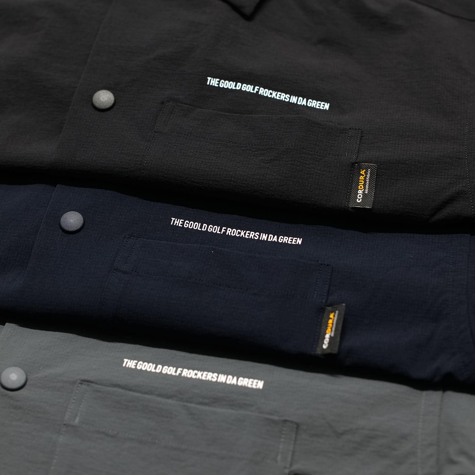 GOOLD GOLF ROCKERS CORDURA®︎ SHIRT BLACK WATER REPELLENT SUPER STRETCH CORDURA®︎ SHIRT BLACK – GOOLD GOLF