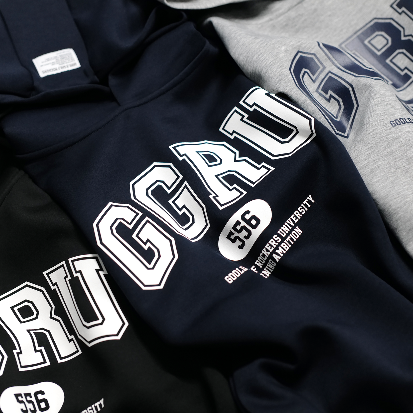 VARSITY DOUBLE KNIT HOODIE NAVY