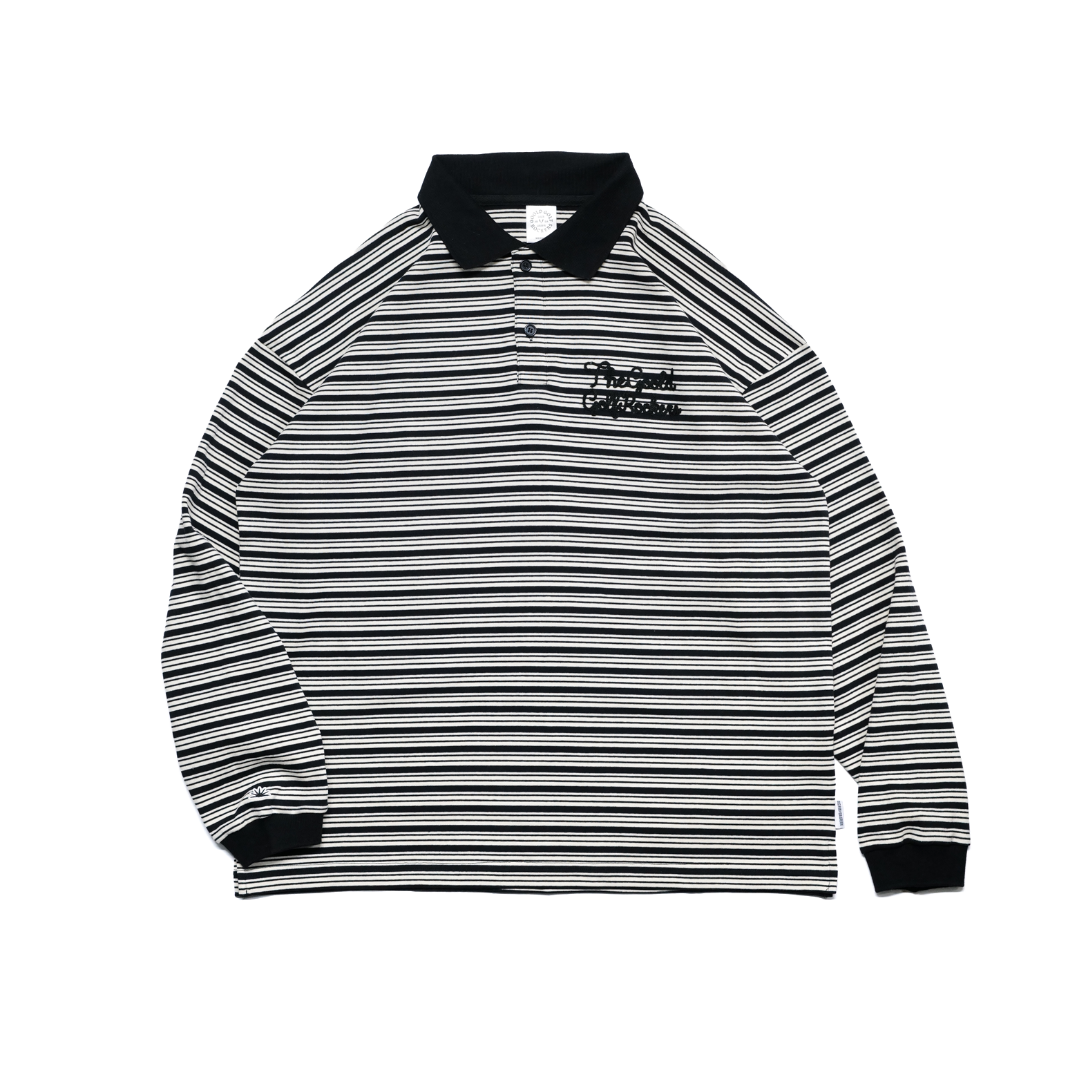 AIRY STRETCH BORDER L/S POLO BLACK – GOOLD GOLF ROCKERS